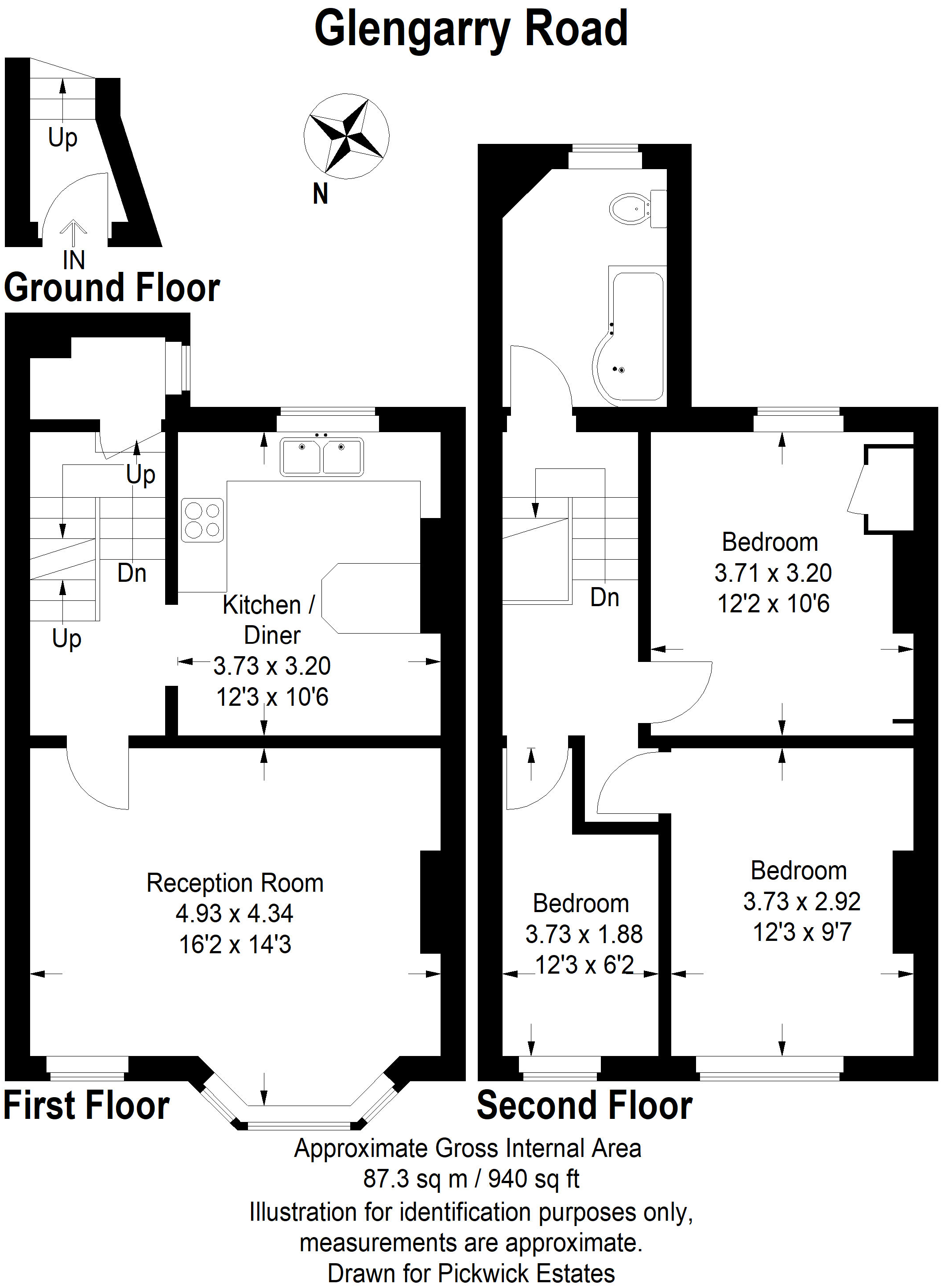 3 Bedroom Flat SE22 8QA Glengarry Road Pickwick Estates